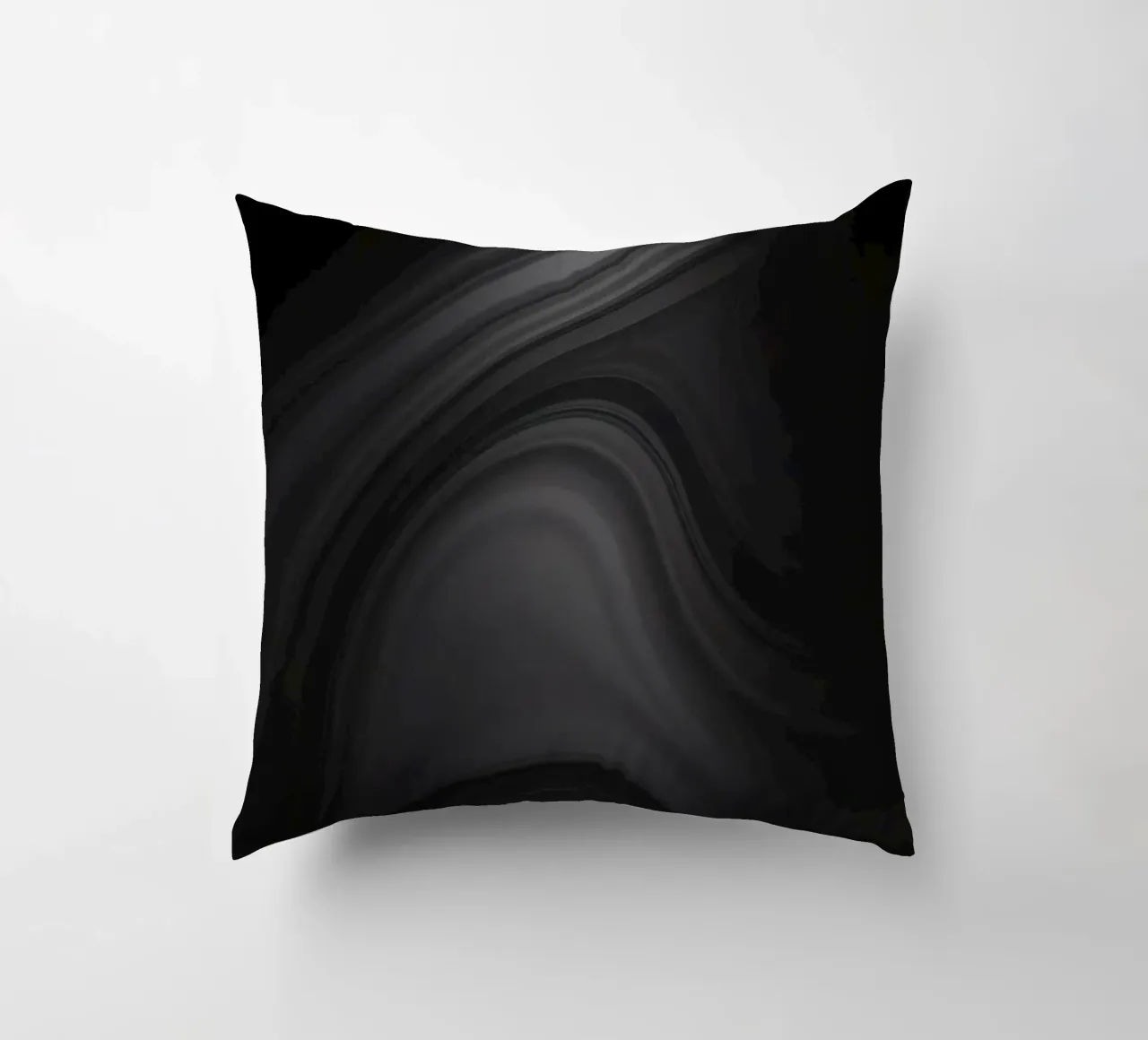 Elegant abstract black and gray swirls decorative cushion by DesignDoodle