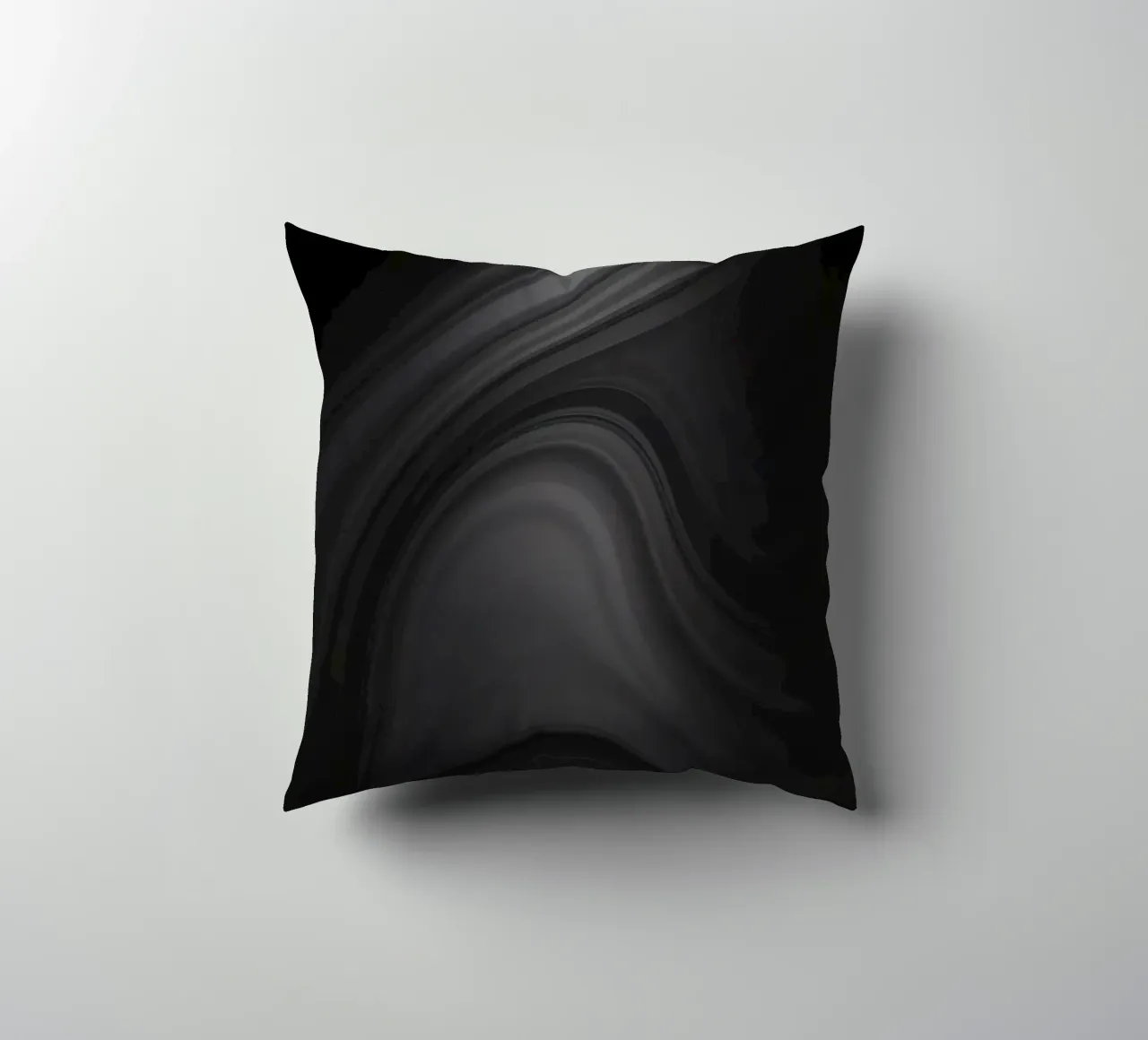 Elegant abstract black and gray swirls decorative cushion by DesignDoodle