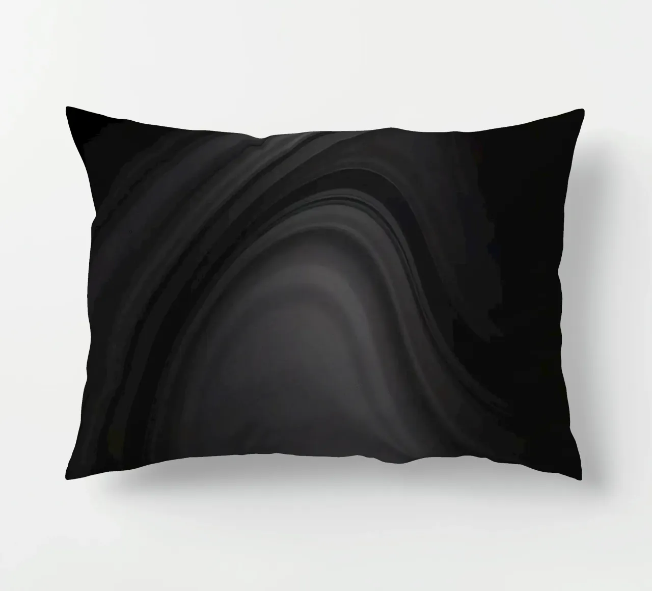 Elegant abstract black and gray swirls decorative cushion by DesignDoodle
