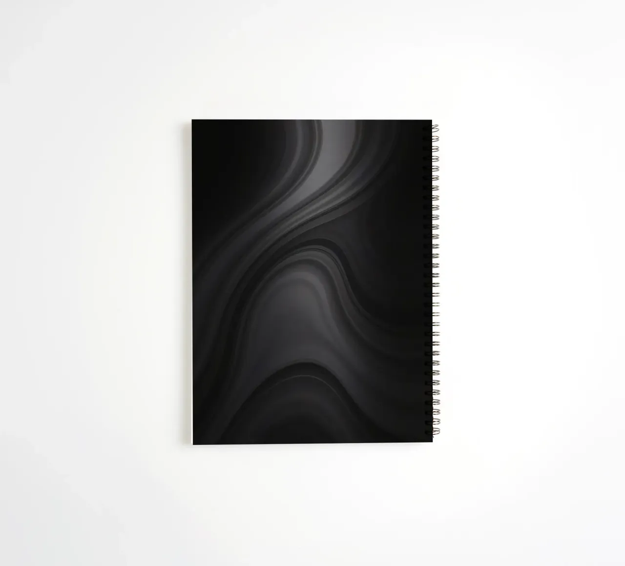 Elegant abstract black and gray swirls spiral notebook by DesignDoodle