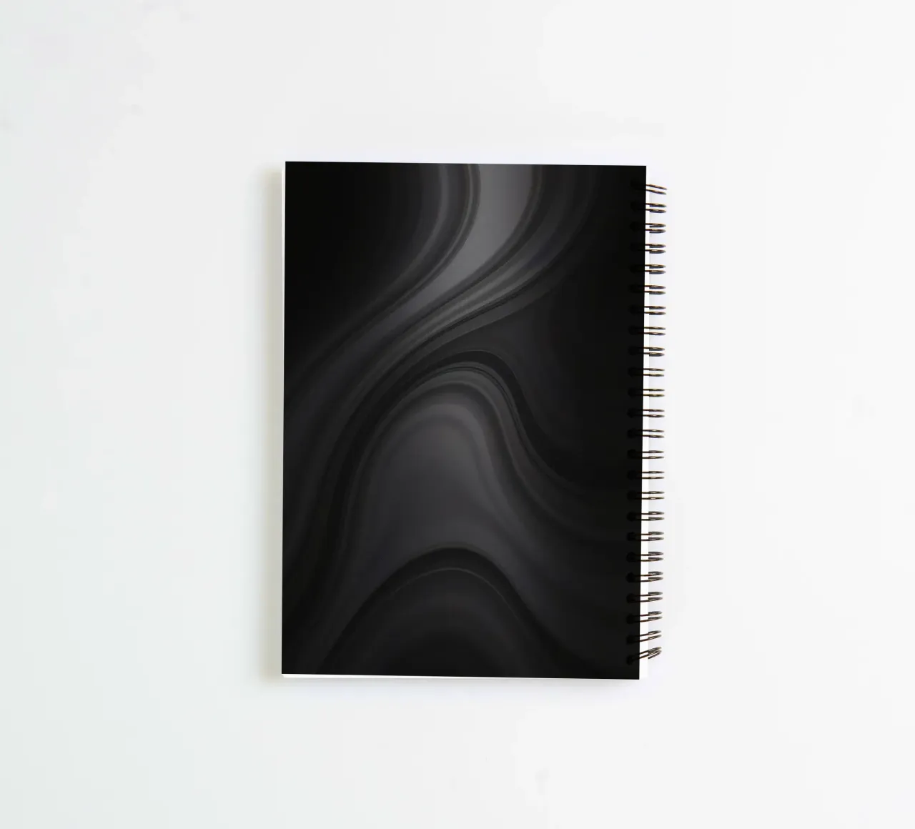 Elegant abstract black and gray swirls spiral notebook by DesignDoodle