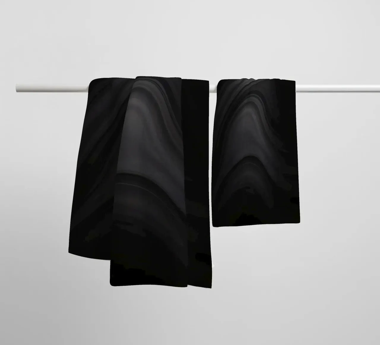 Elegant abstract black and gray swirls towel by DesignDoodle