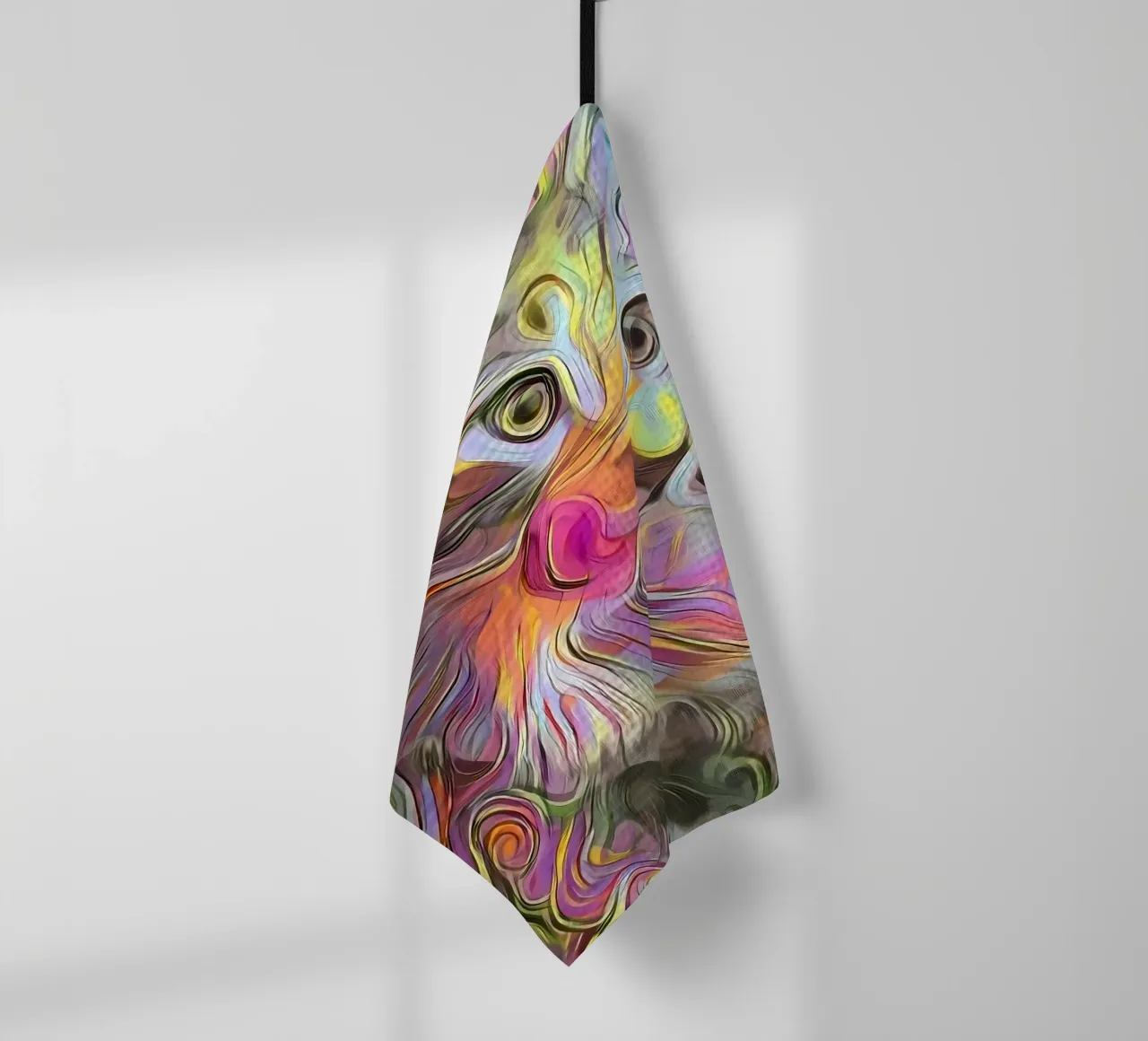 Chat abstrait mignon torchon de Mikesell