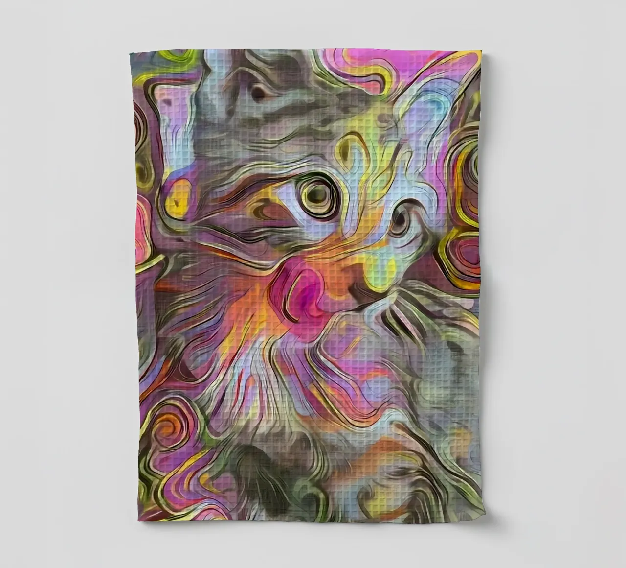Chat abstrait mignon torchon de Mikesell