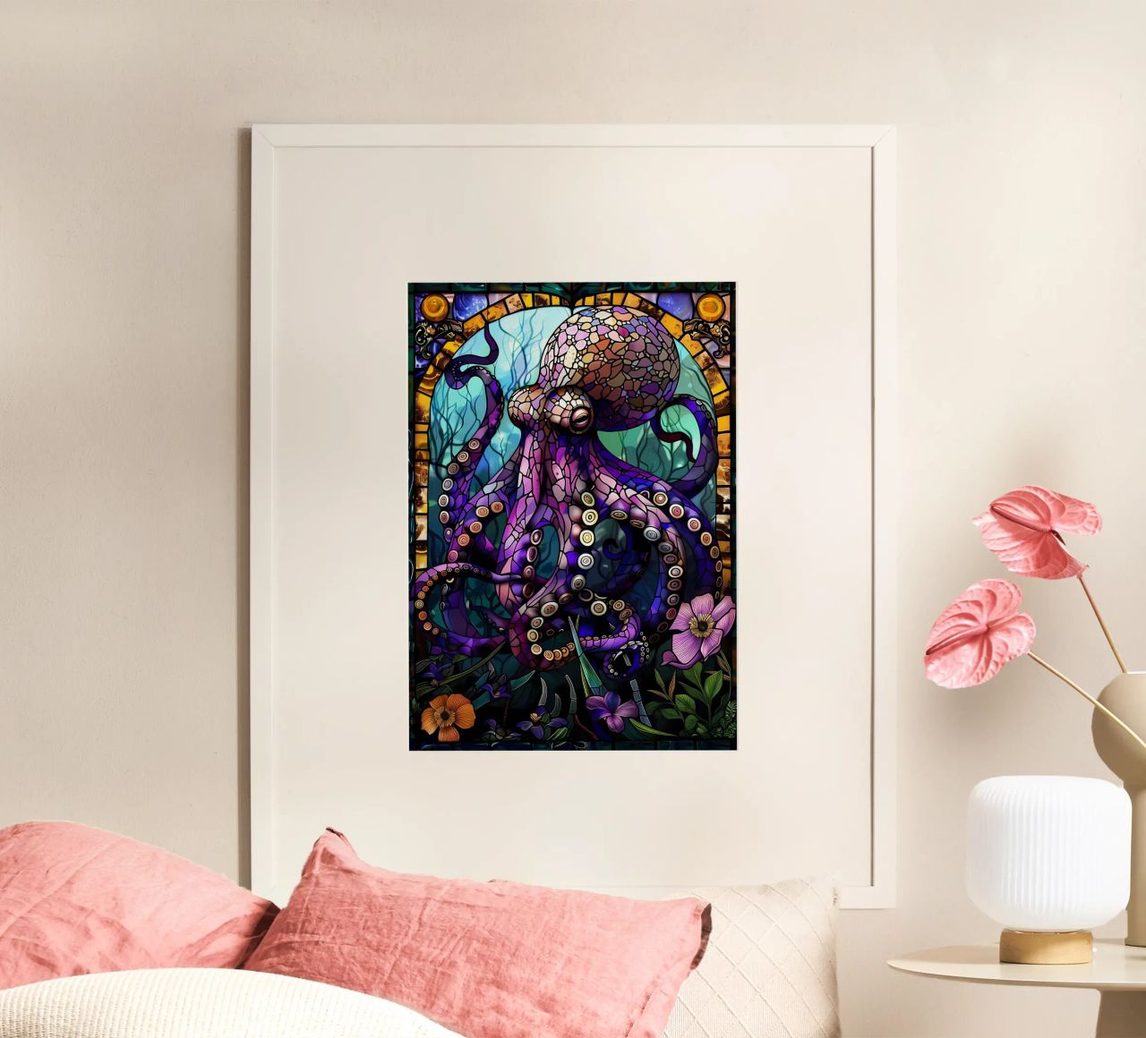 Pieuvre en verre teinté poster de Ginnery