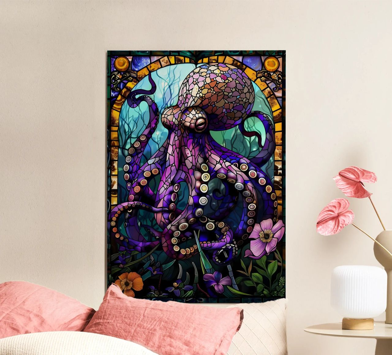 Pieuvre en verre teinté poster de Ginnery