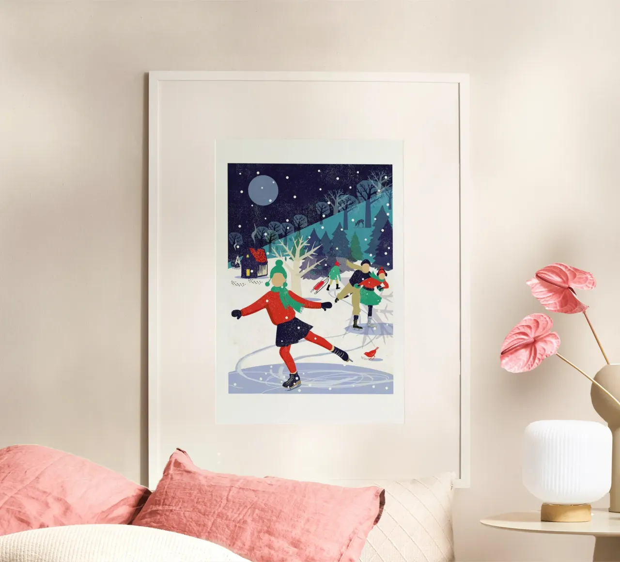 Skating Girl poster con telaio in plastica da Rocket68