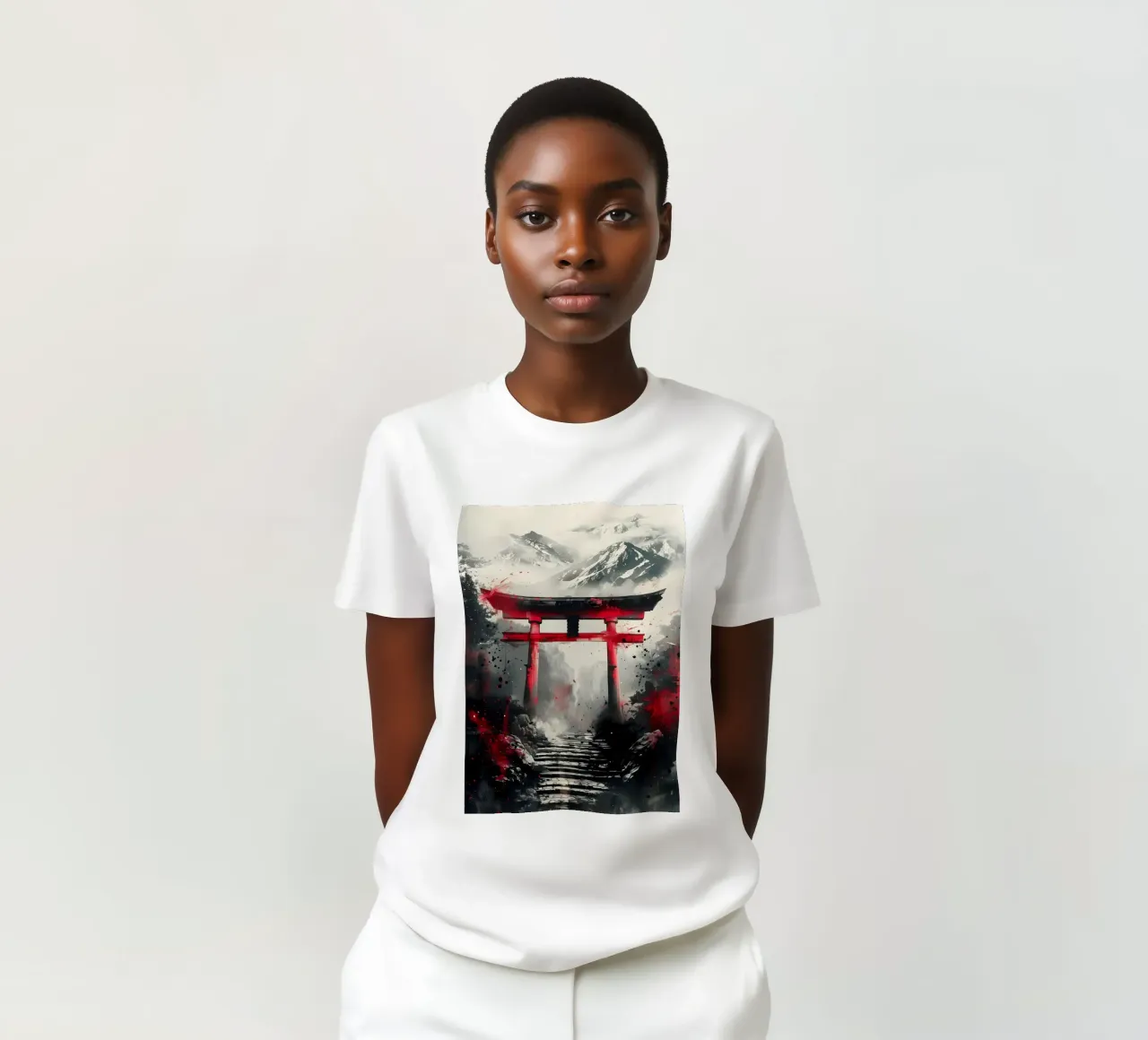 Japanisches Torii-Tor Tinte T-Shirt von Ginnery