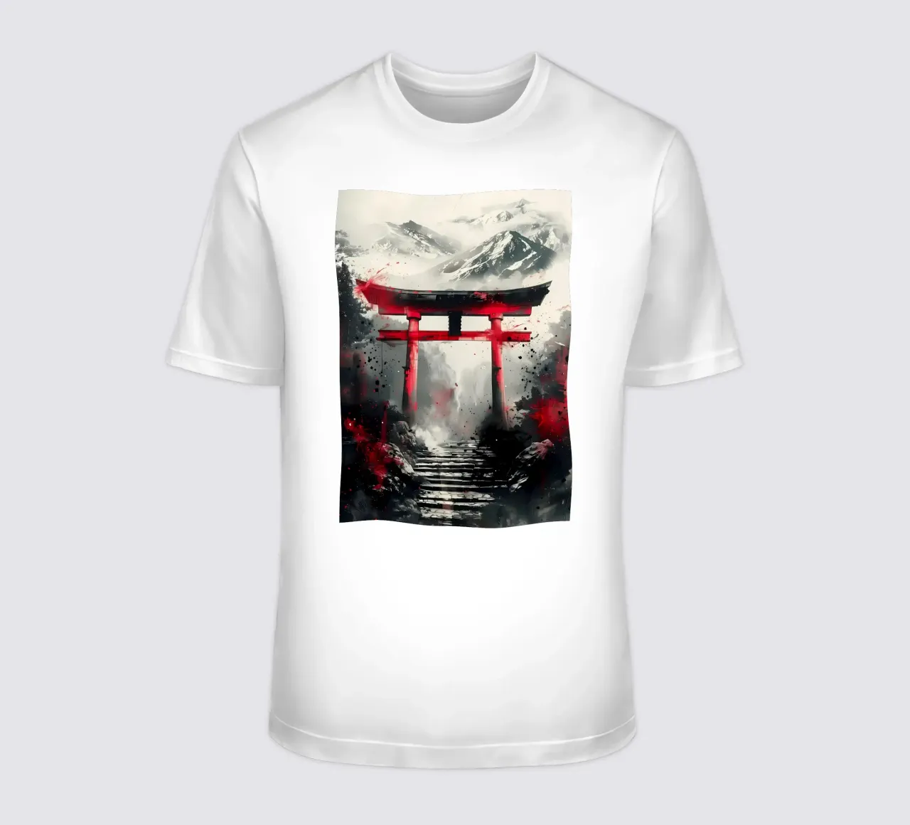 Japanisches Torii-Tor Tinte T-Shirt von Ginnery