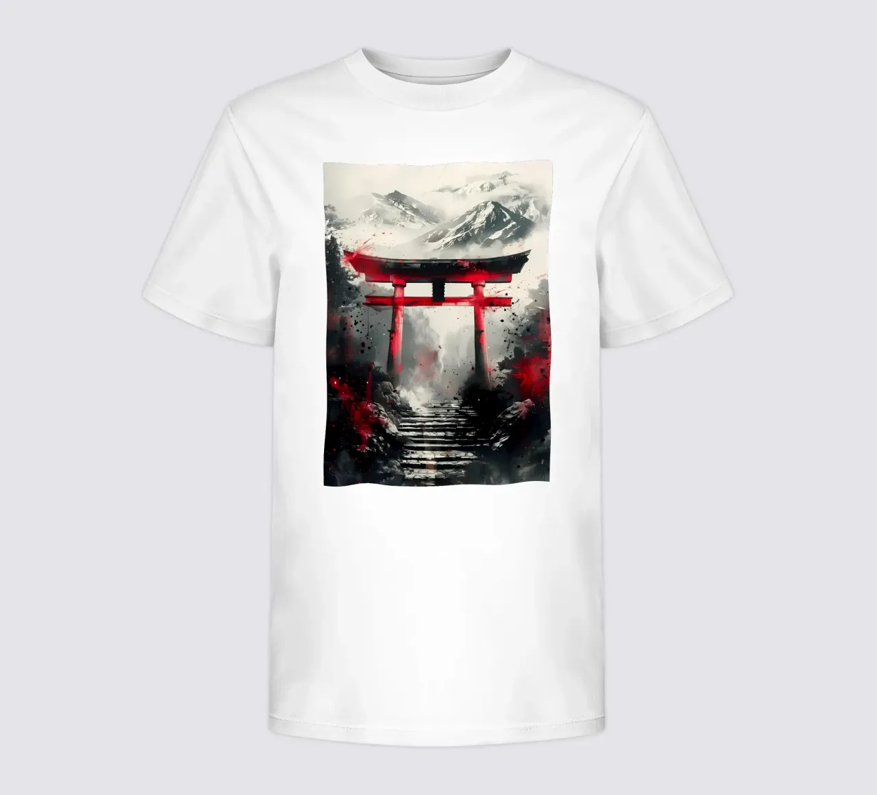 Japanese Torii Gate Ink kids t-shirt by Ginnery