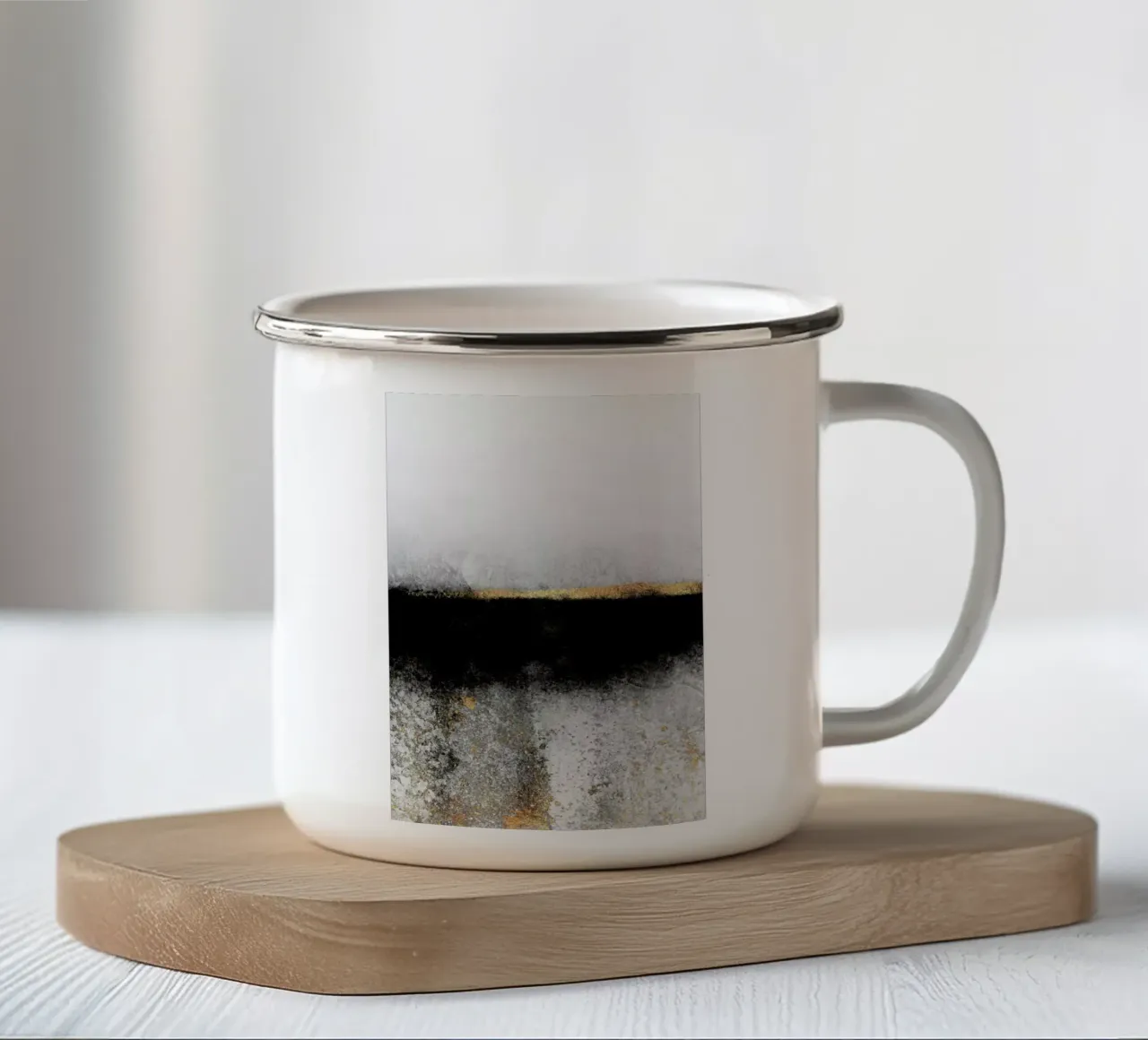 Soot and Gold emaille mok van Elisabeth Fredriksson
