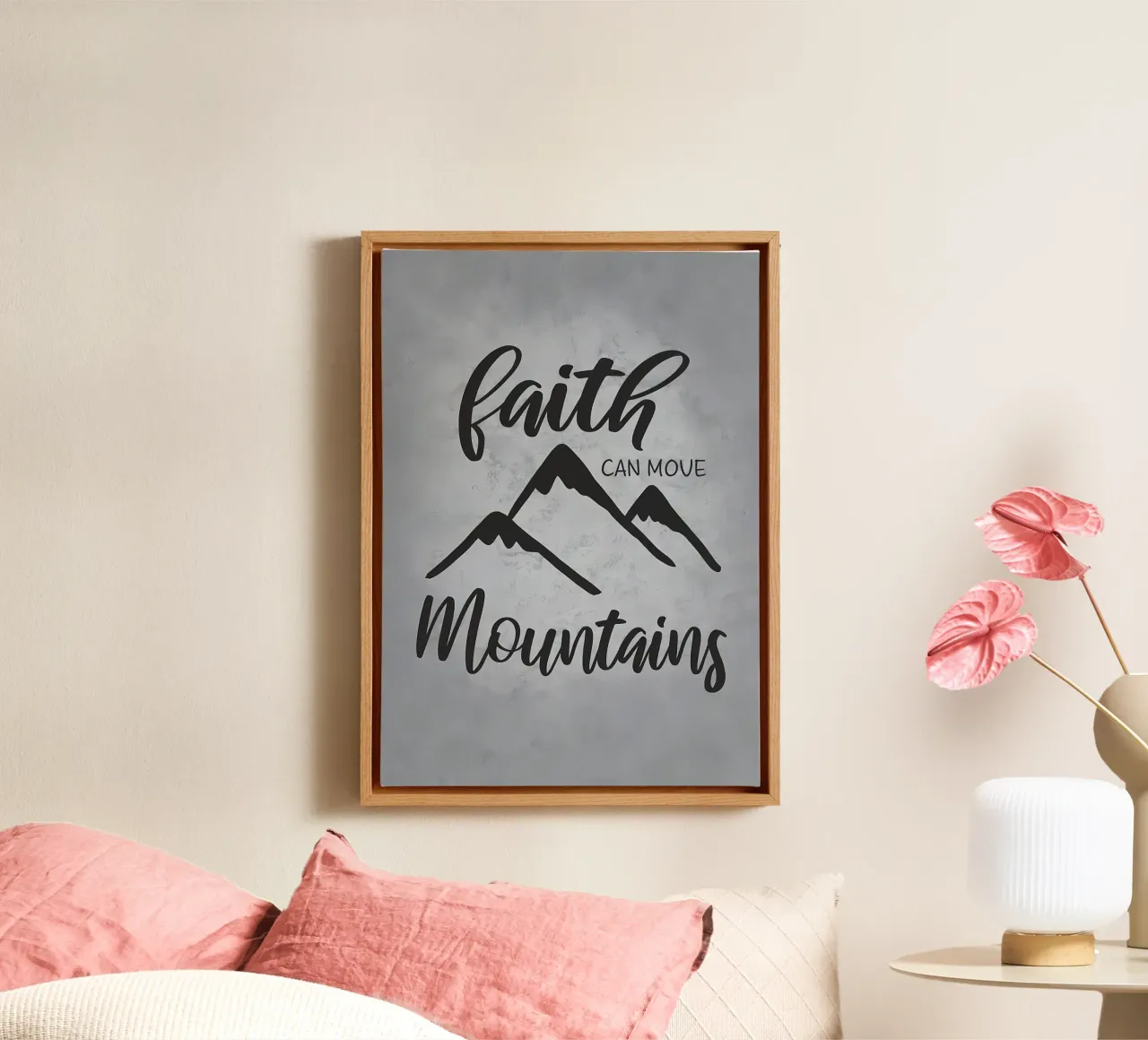 Faith Can Move Mountains canvas with Floater frame by Delaplane