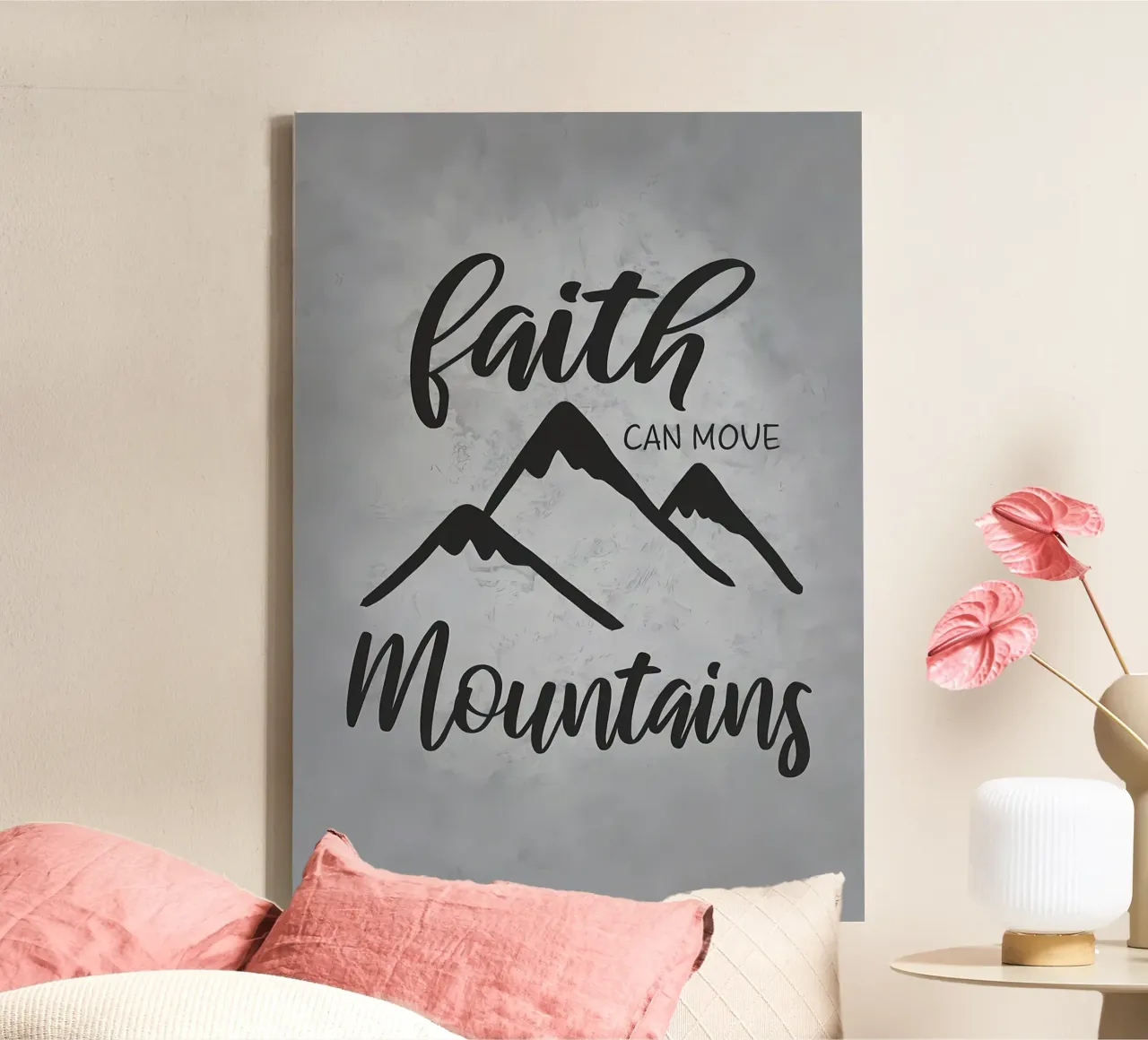 Faith Can Move Mountains canvas with Floater frame by Delaplane