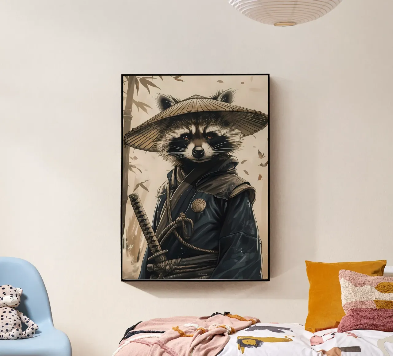 Samurai Racoon acrylic glass by Ginnery
