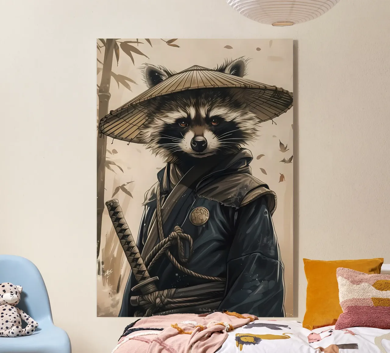 Samurai Racoon acrylic glass by Ginnery
