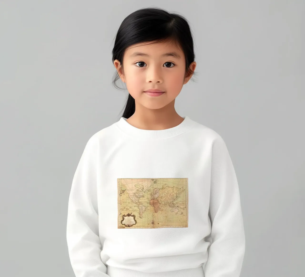 Mappa del mondo antico vintage felpa bambino da Mikesell