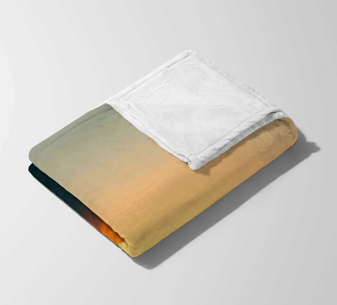 Sunset view over mountains with traditional structure fleece blanket by DesignDoodle