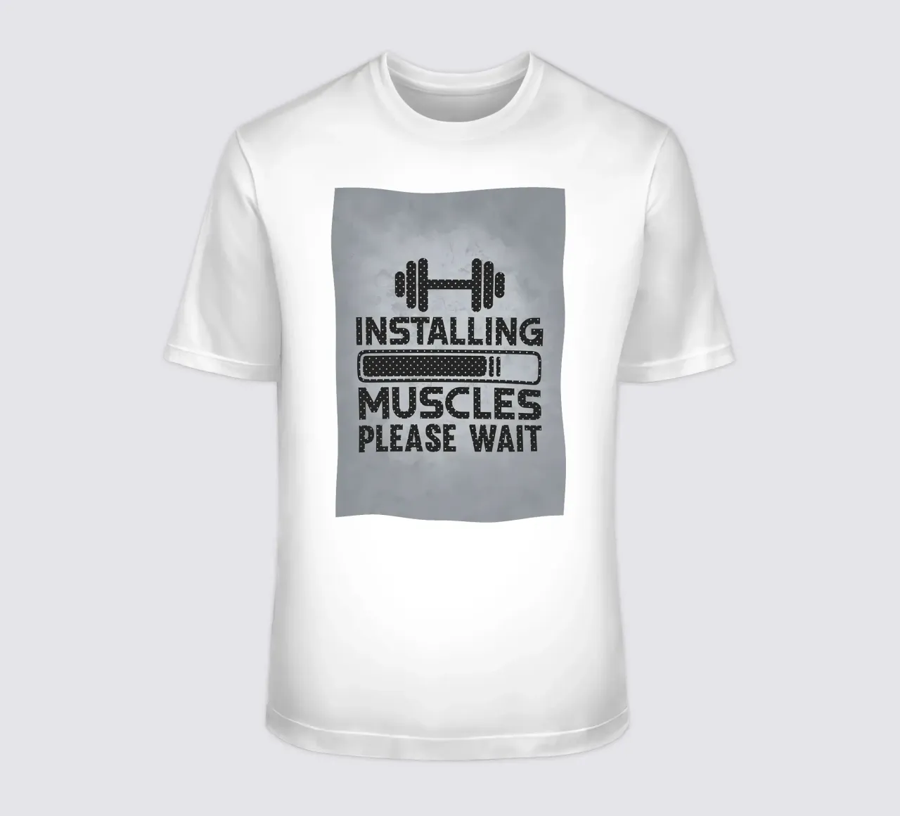 Installing Muscles Wait t-shirt by Delaplane