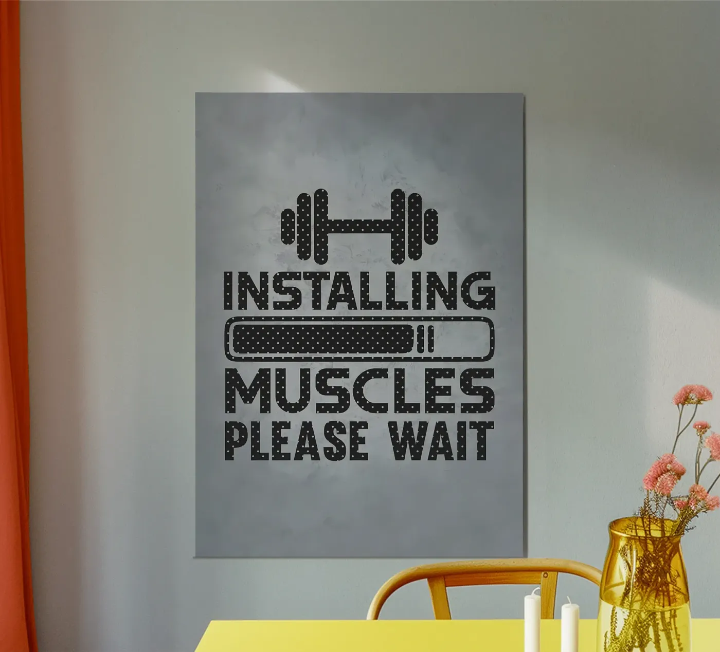 Installing Muscles Wait poster by Delaplane