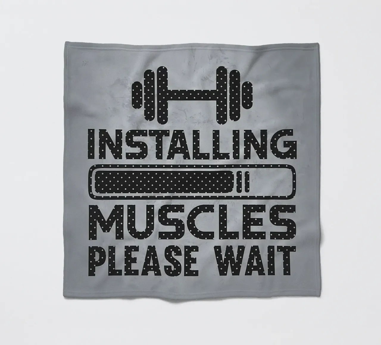 Installing Muscles Wait fleece blanket by Delaplane