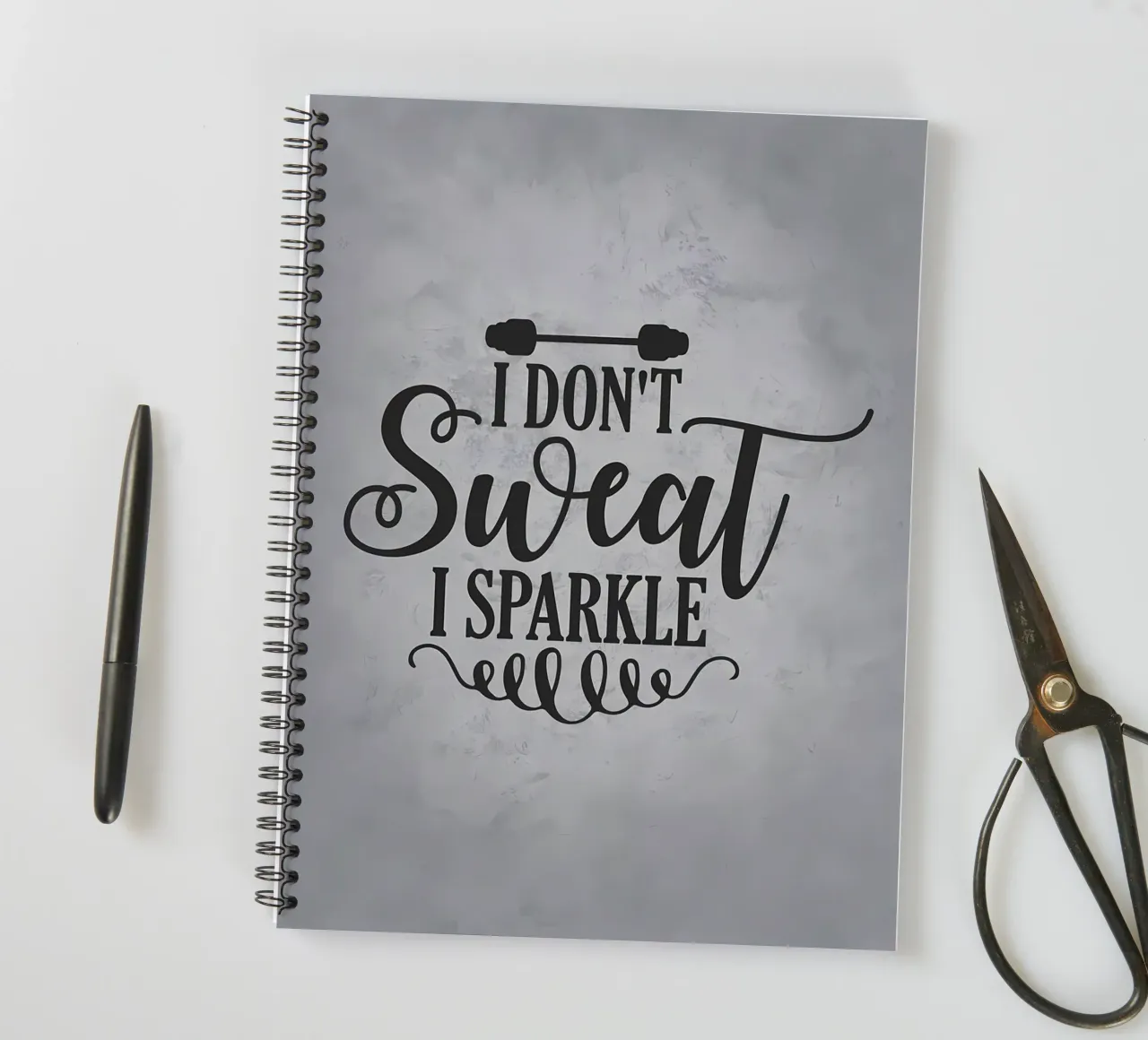 I Dont Sweat I Sparkle spiral notebook by Delaplane