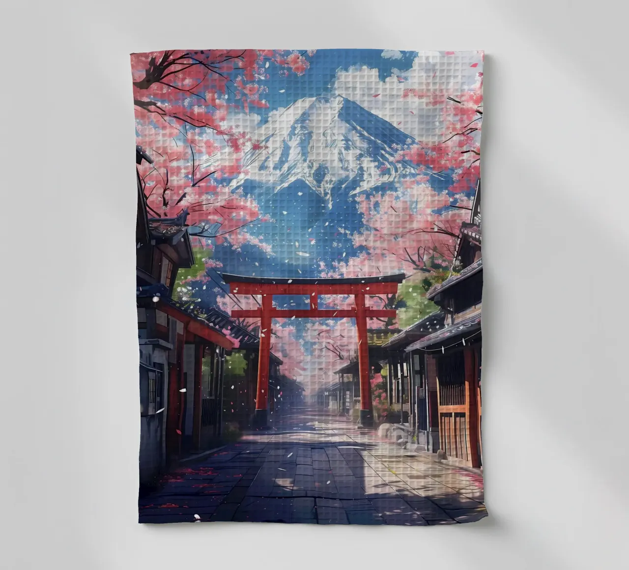Porta Torii Monte Fuji canovaccio da cucina da Ginnery
