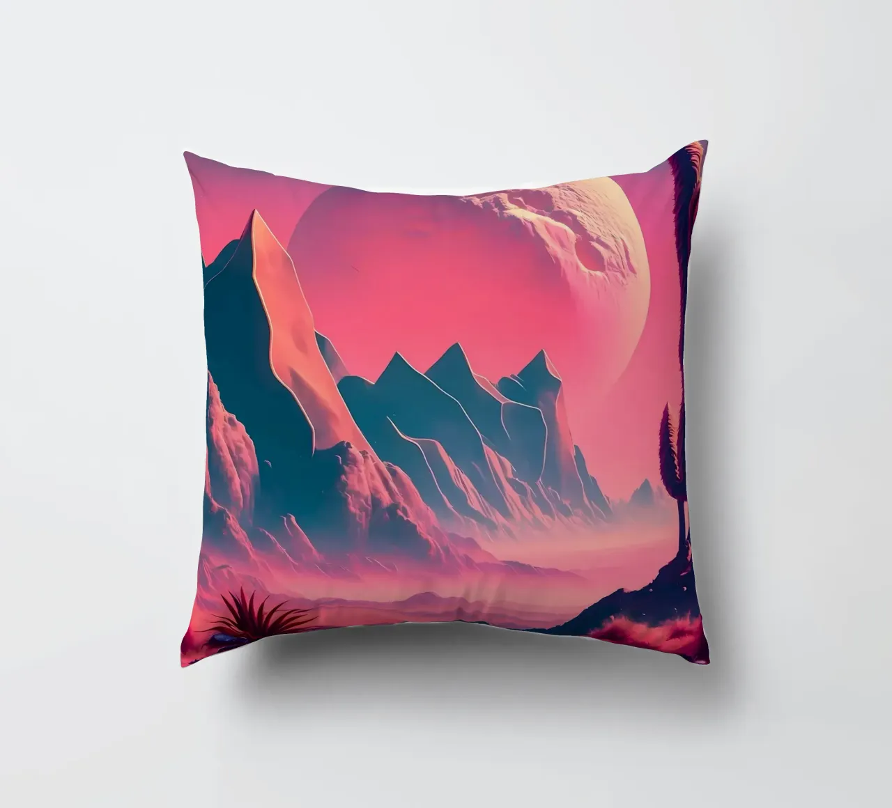 Space Landscape Fantasy decorative cushion by Mikesell