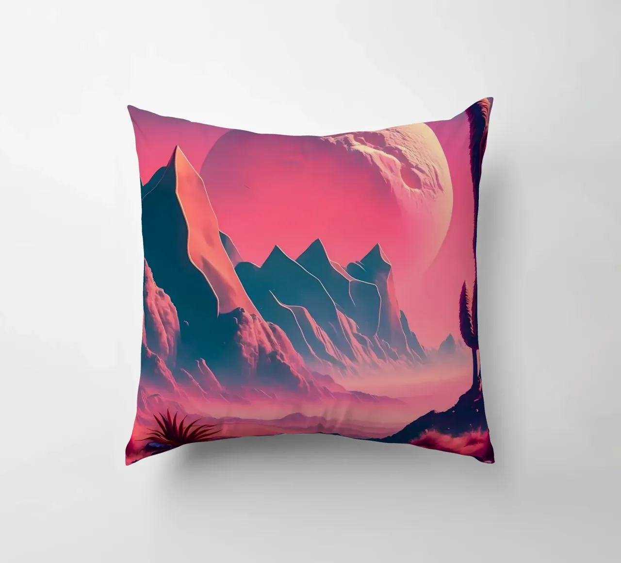 Space Landscape Fantasy decorative cushion by Mikesell