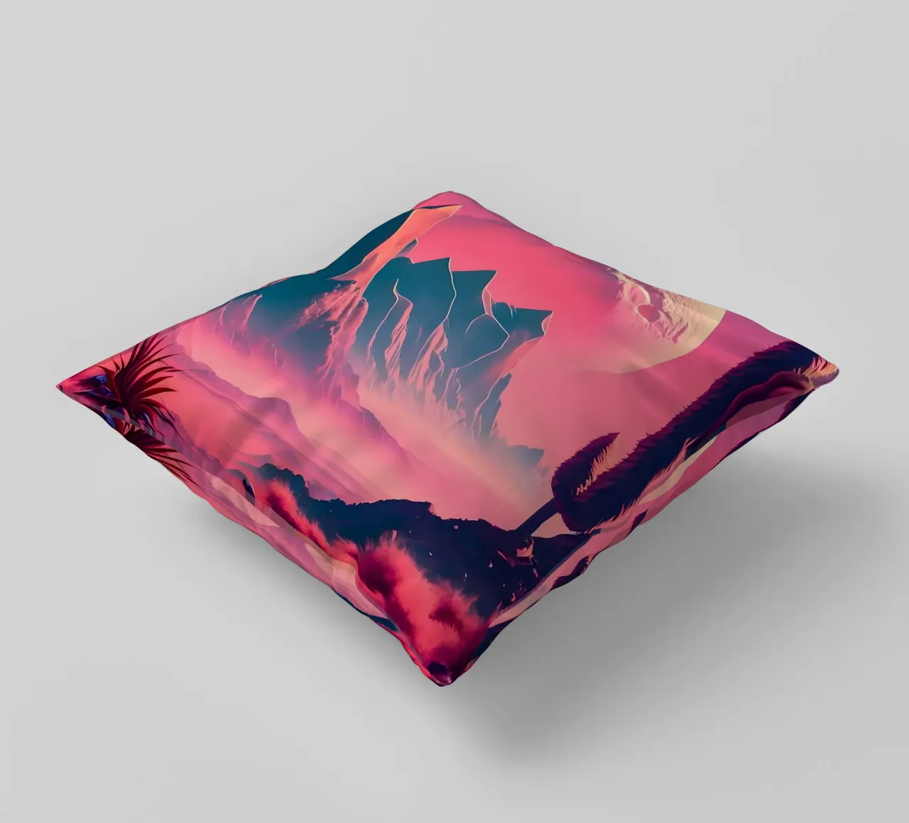 Space Landscape Fantasy decorative cushion by Mikesell