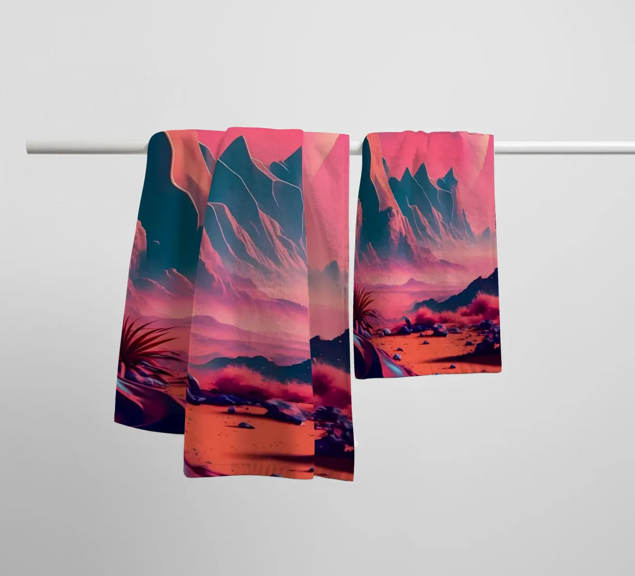 Paesaggio spaziale fantasy asciugamano da bagno da Mikesell