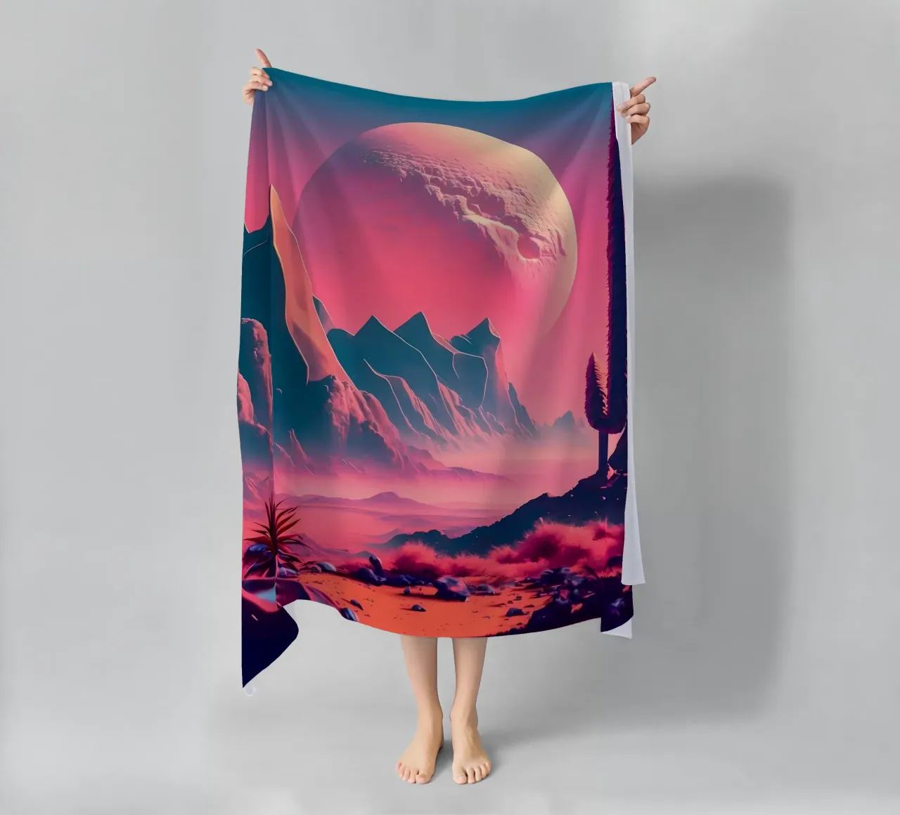 Space Landscape Fantasy beach towel by Mikesell