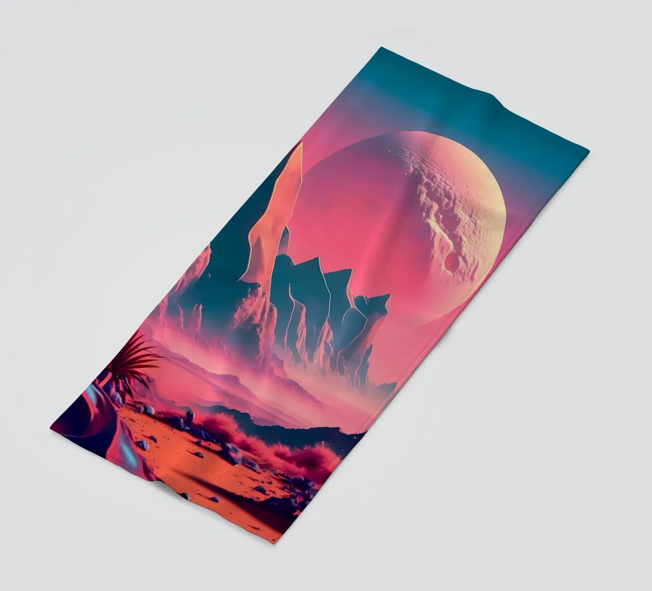 Space Landscape Fantasy beach towel by Mikesell