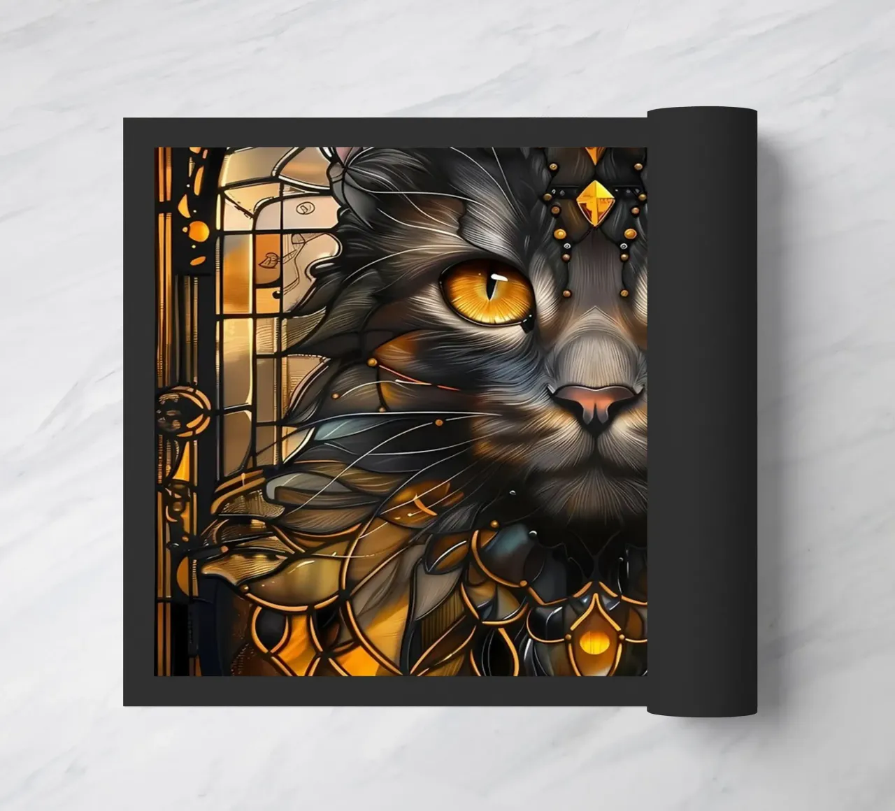 Gatto nero Kintsugi Art zerbino da Ginnery