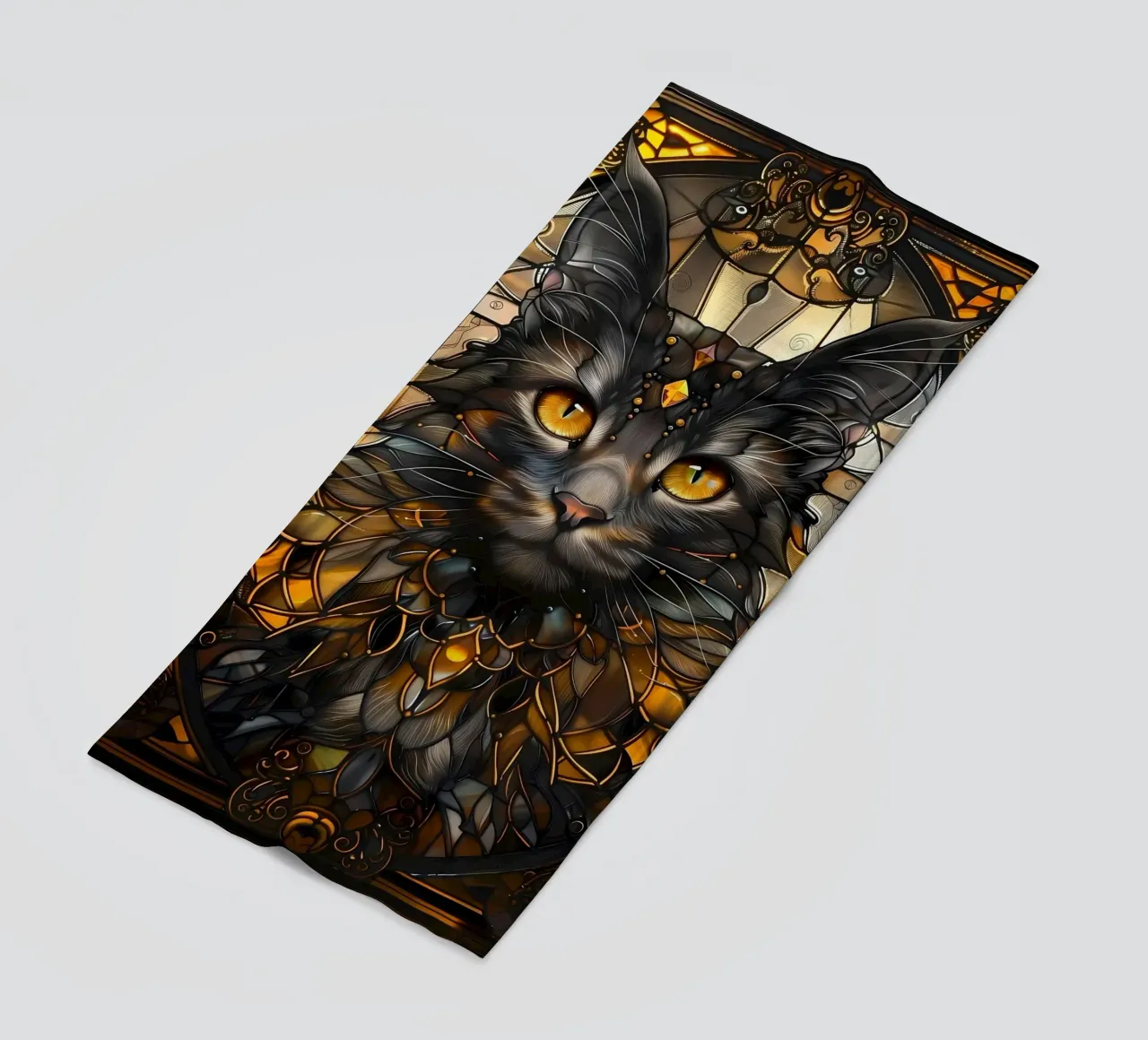 Gatto nero Kintsugi Art telo mare da Ginnery