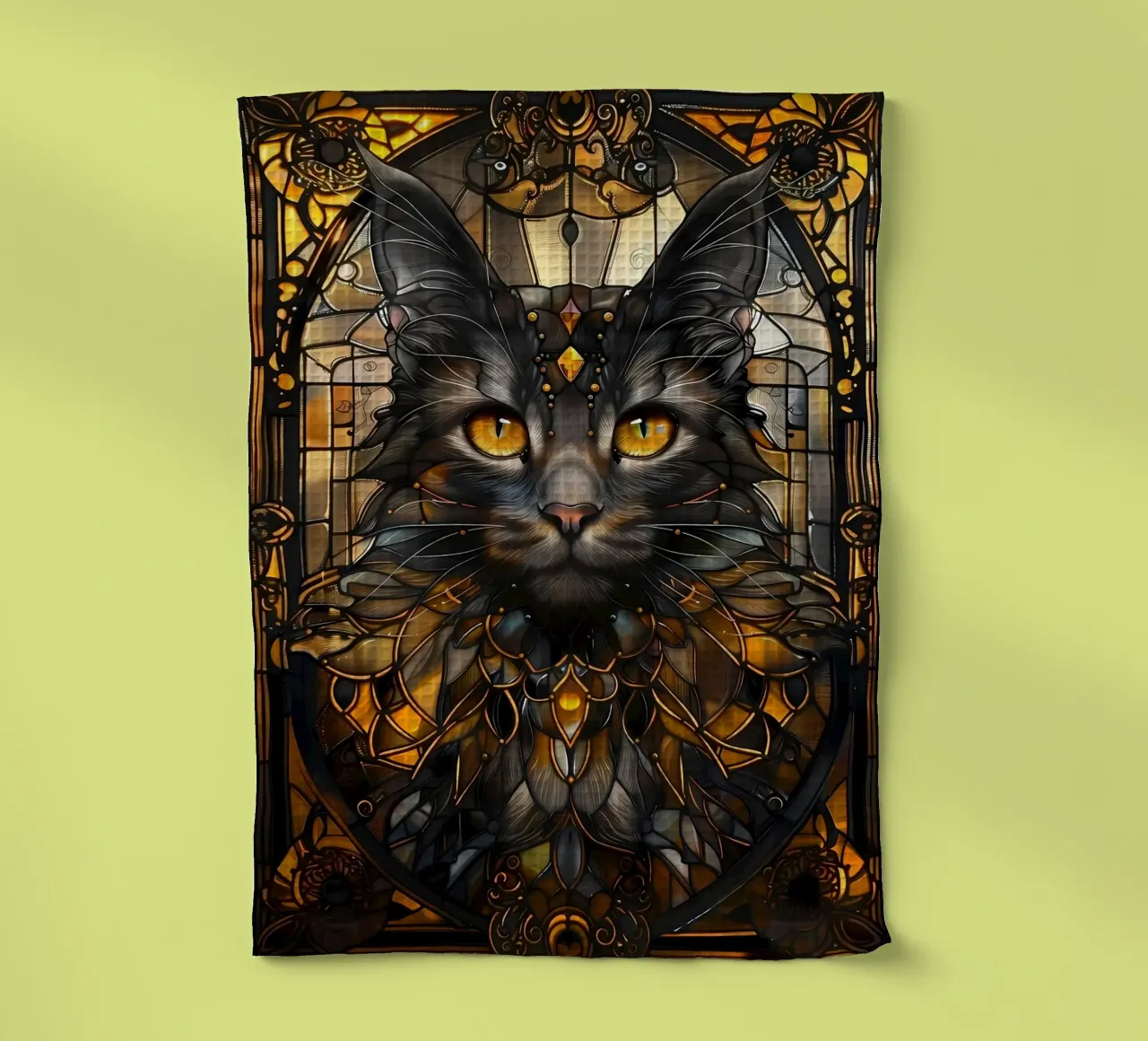 Gatto nero Kintsugi Art canovaccio da cucina da Ginnery