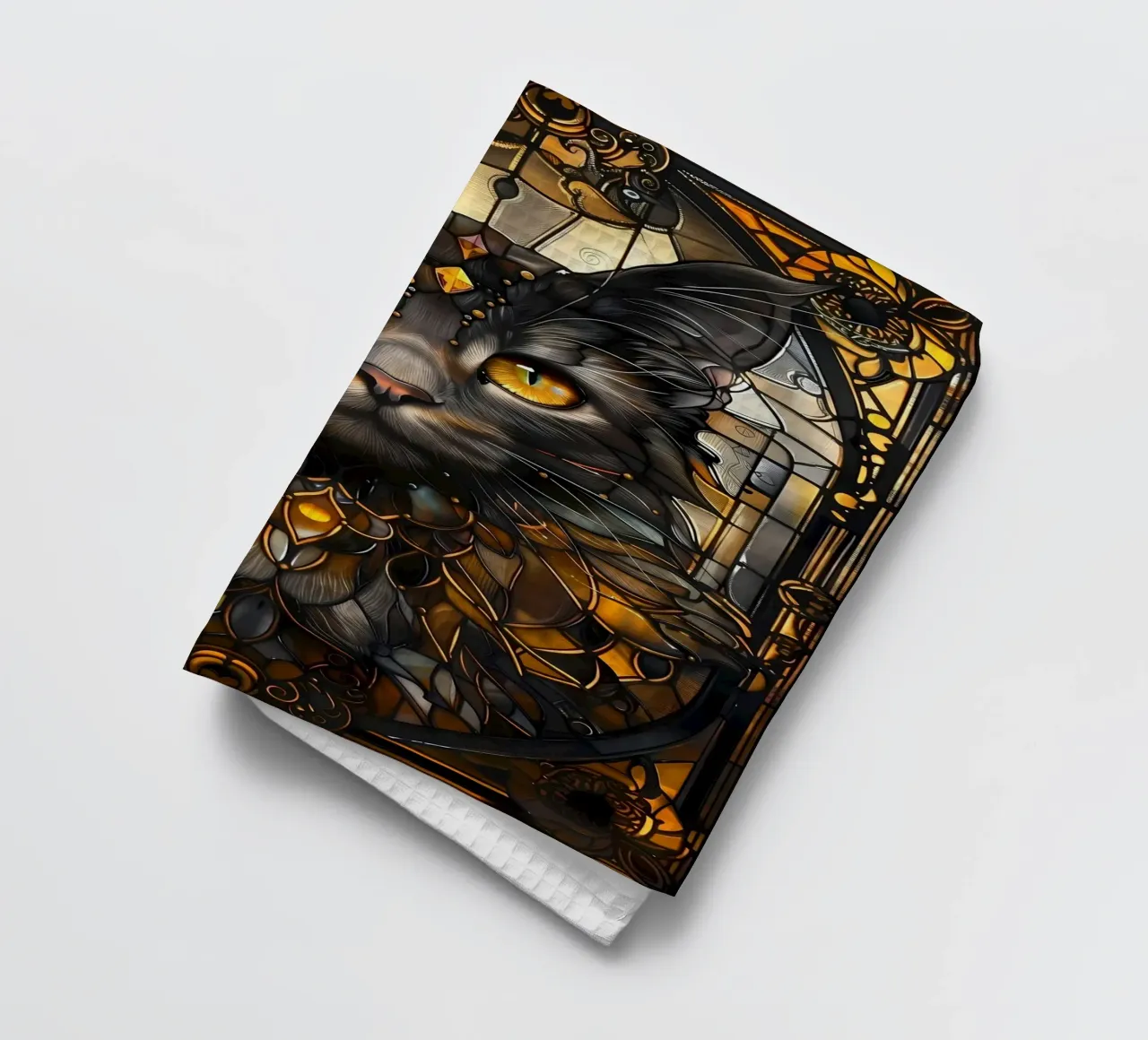 Gatto nero Kintsugi Art canovaccio da cucina da Ginnery