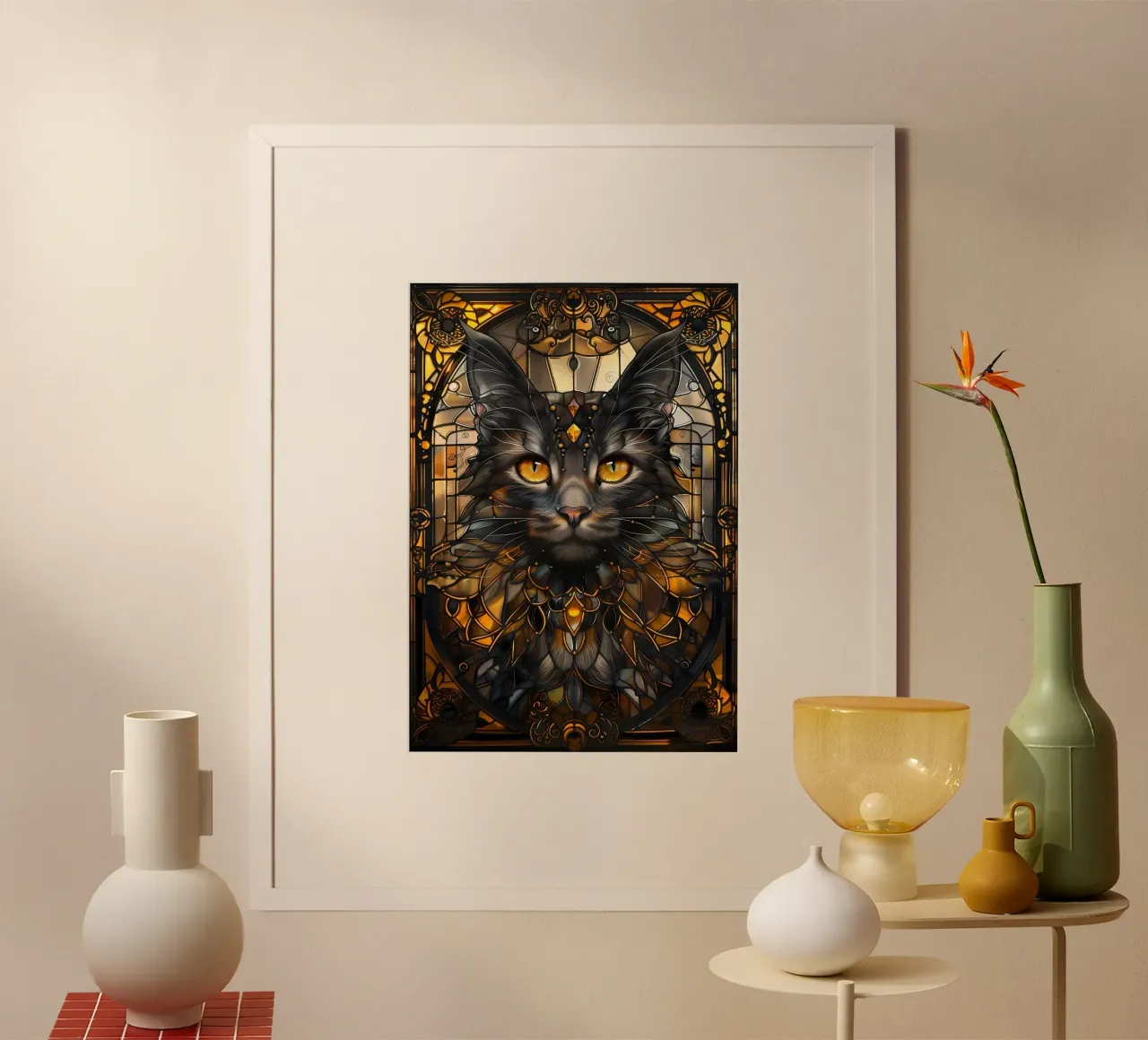 Gatto nero Kintsugi Art poster da Ginnery