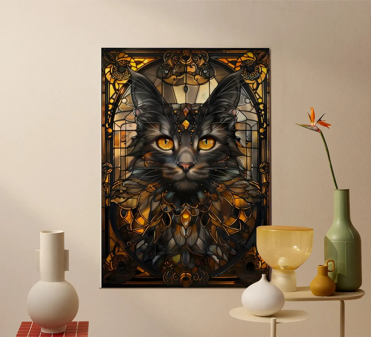 Gatto nero Kintsugi Art poster da Ginnery