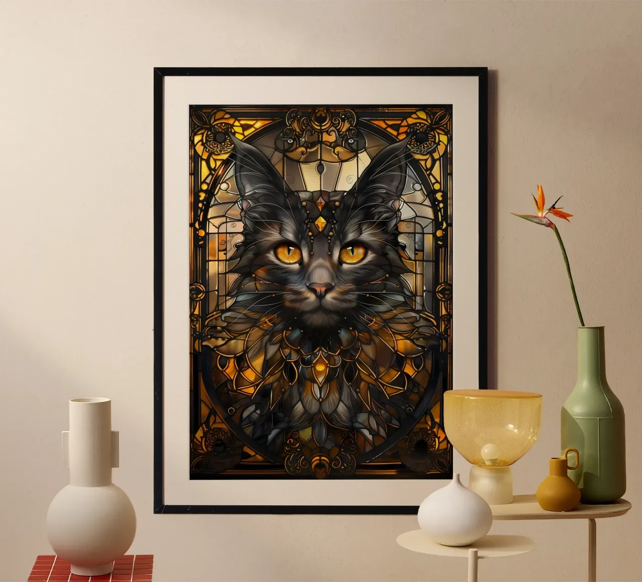 Gatto nero Kintsugi Art poster da Ginnery
