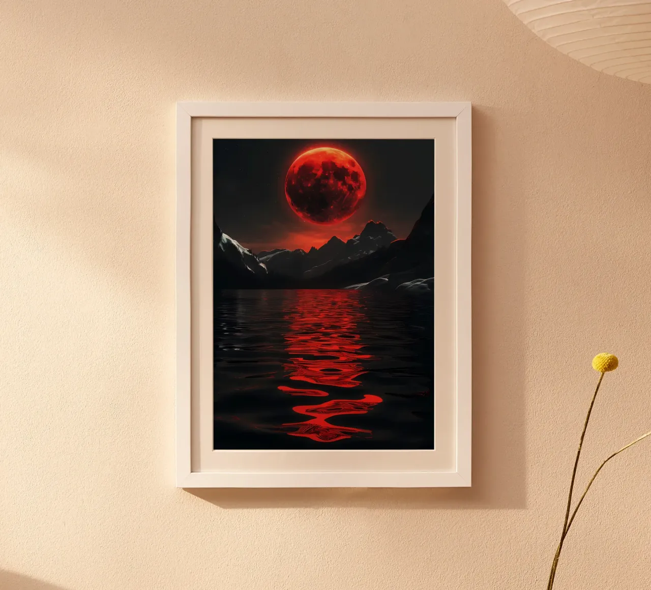 Luna di sangue crescente poster con telaio in alluminio da Ginnery