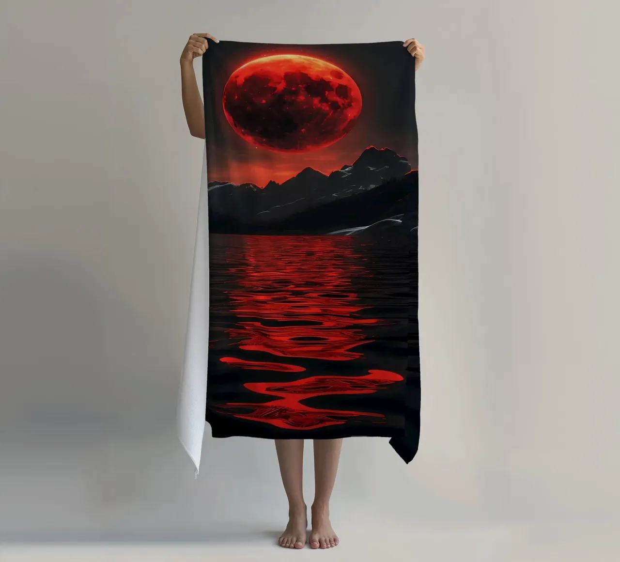 Luna di sangue crescente telo mare da Ginnery