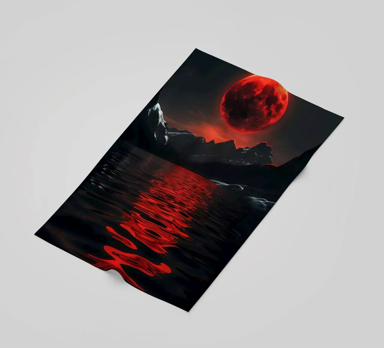 Luna di sangue crescente telo mare da Ginnery