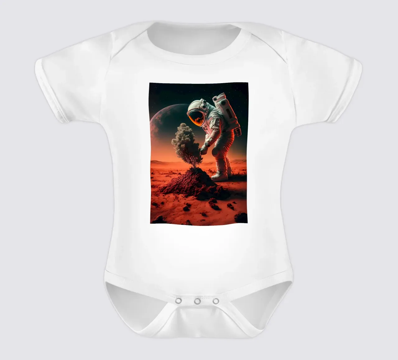 Astronaut in Space of Tree short-sleeve baby romper by Mikesell