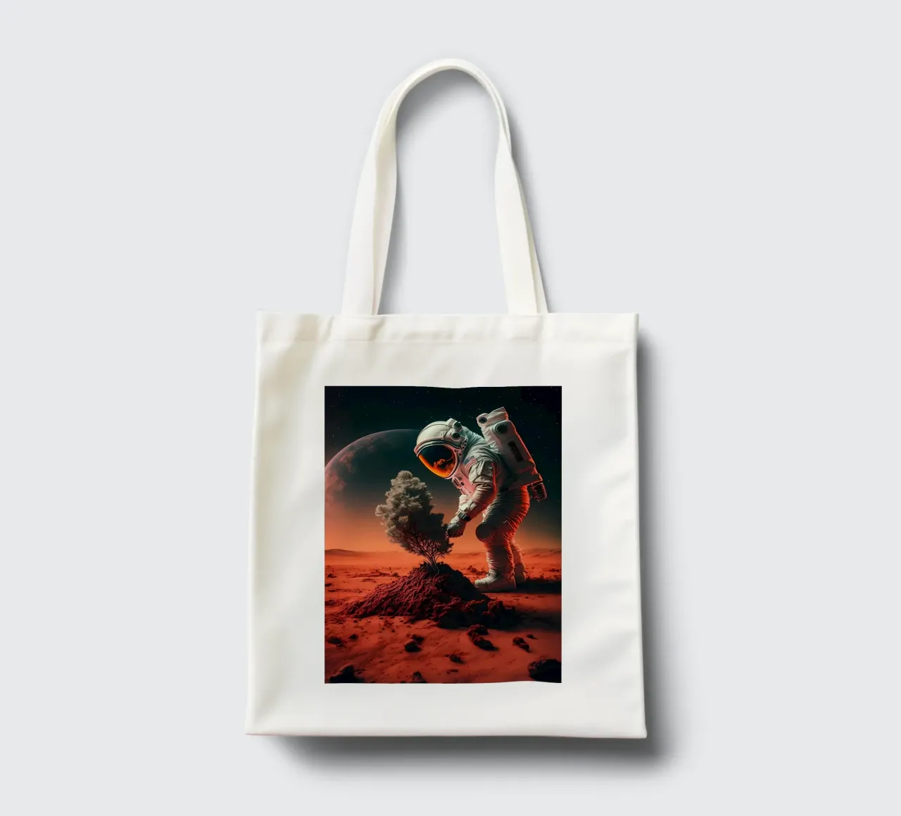 Astronaut in Space of Tree tote bag by Mikesell