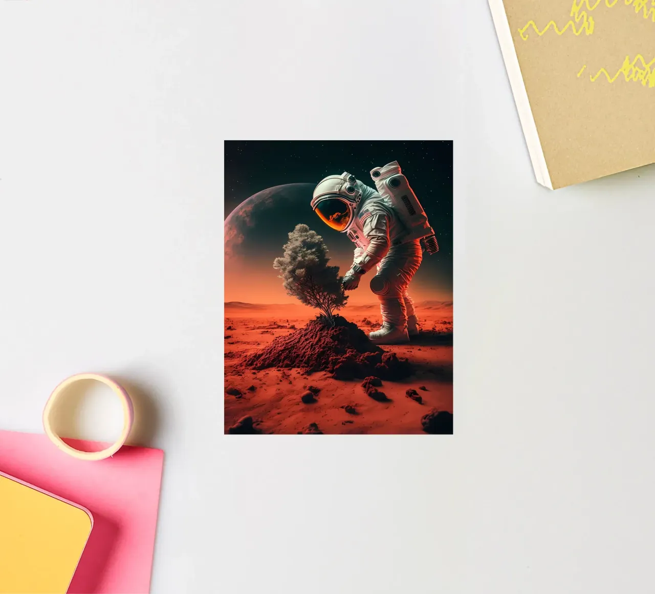 Astronaut in Space of Tree sticker by Mikesell