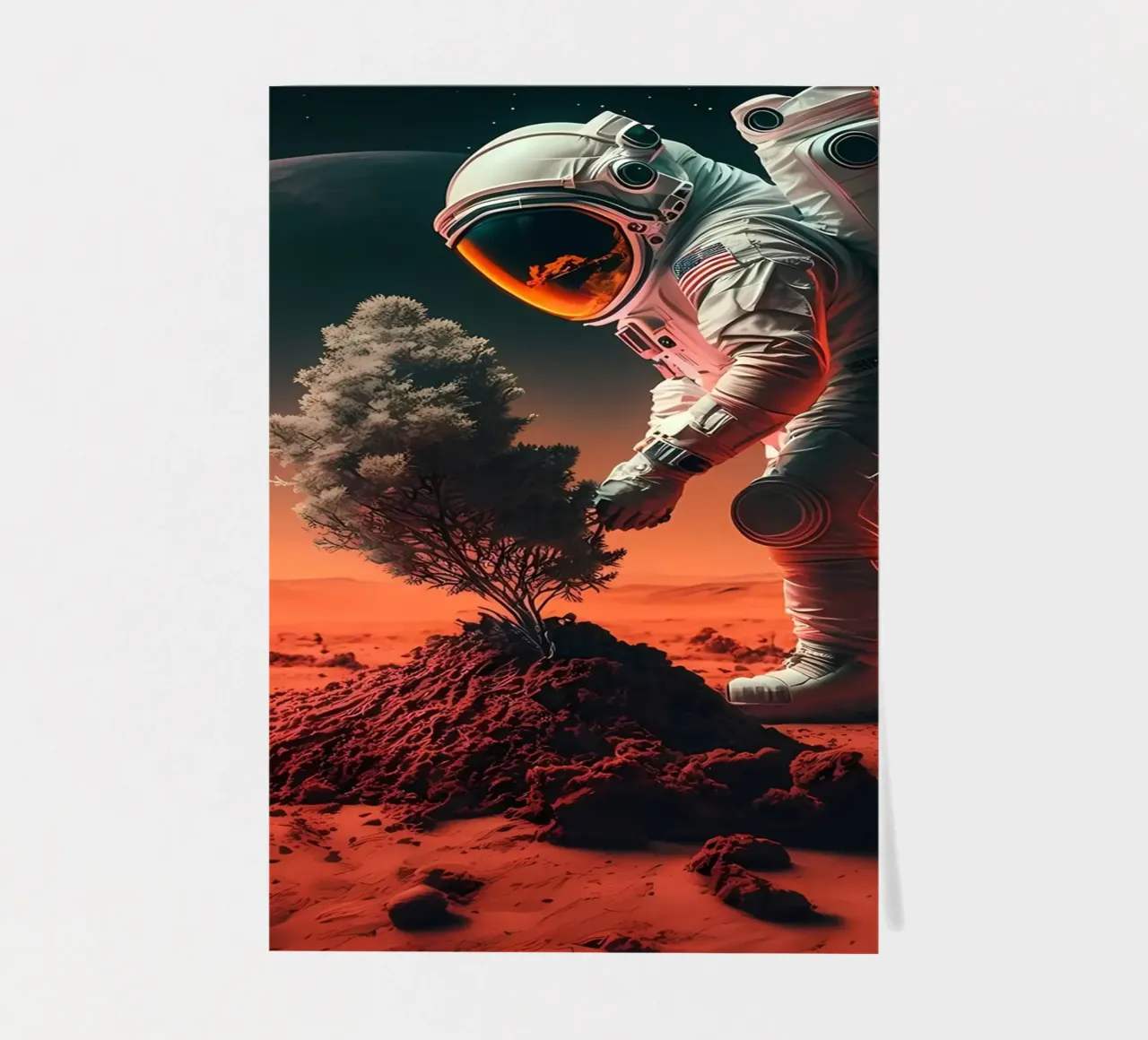 Astronaut in Space of Tree sticker sheet by Mikesell
