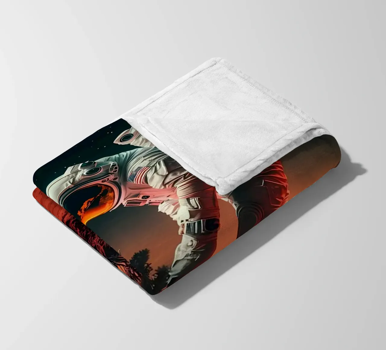 Astronaut in Space of Tree fleece blanket by Mikesell