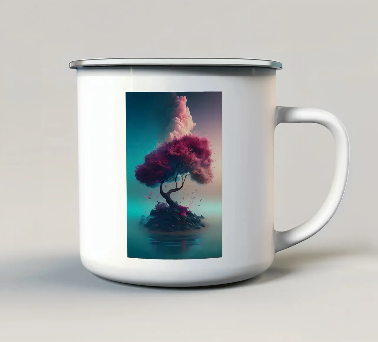 Sakura Tree Cherry Blossom tazza in smalto da Mikesell