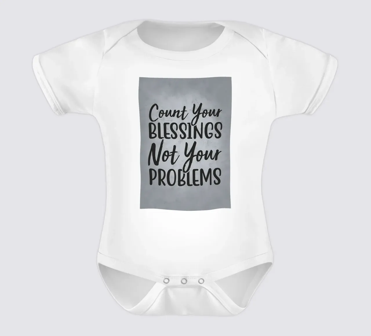 Count Your Blessings short-sleeve baby romper by Delaplane