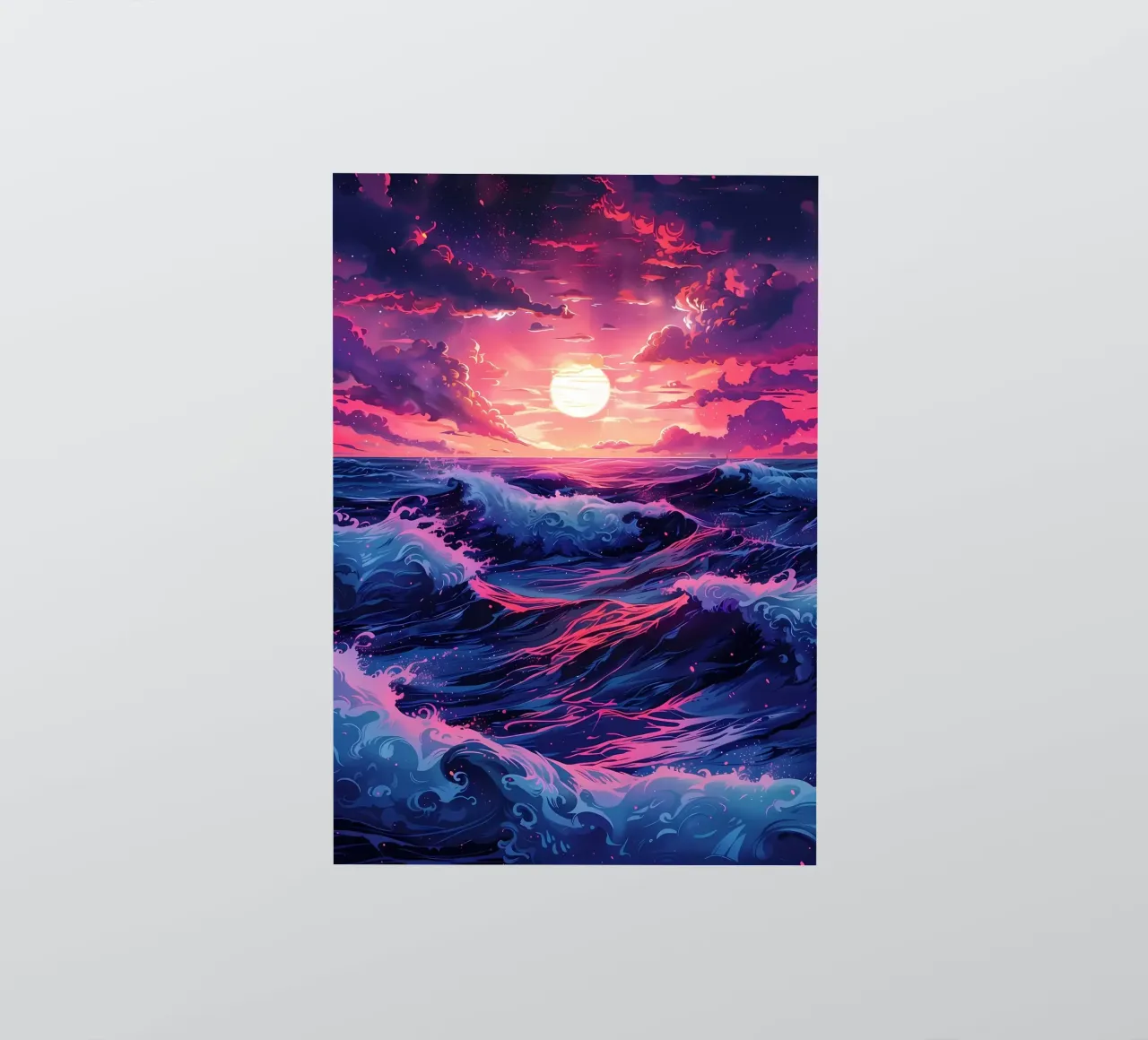 Retro beach waves sticker by Ginnery